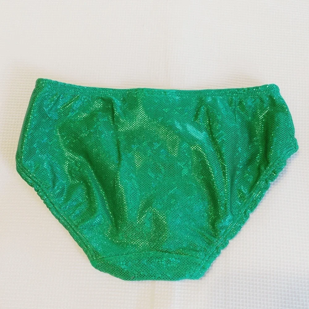 Fin Fun Mermaid Kids Bikini Bottom Holographic Green Size Medium